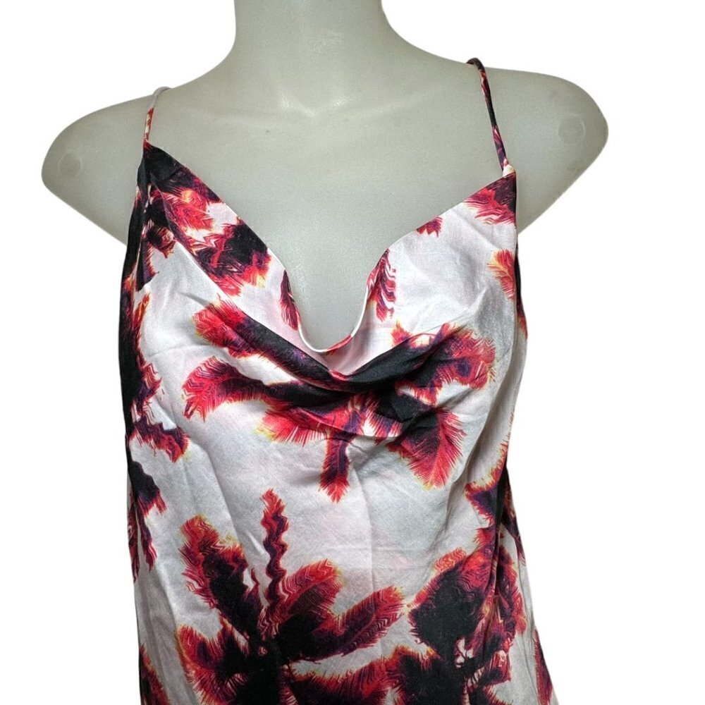 NWT Area Stars Palm Print Mini Slip Dress‎ Size L Women $125 - Picture 6 of 9
